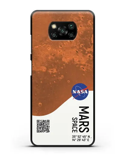Чехол Марс с координатами силиконовый для Xiaomi Poco X3 Pro