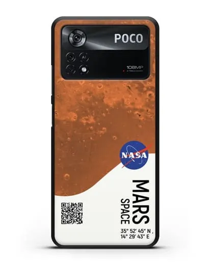 Чехол Марс с координатами силиконовый для Xiaomi Poco X4 Pro