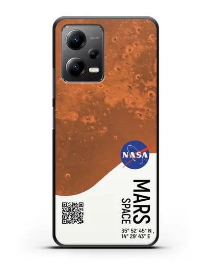 Чехол Марс с координатами силиконовый для Xiaomi Poco X5
