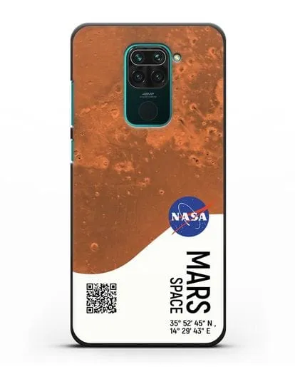 Чехол Марс с координатами силиконовый для Xiaomi Redmi Note 9