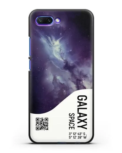 Чехол Галактика с координатами силиконовый для Honor 10