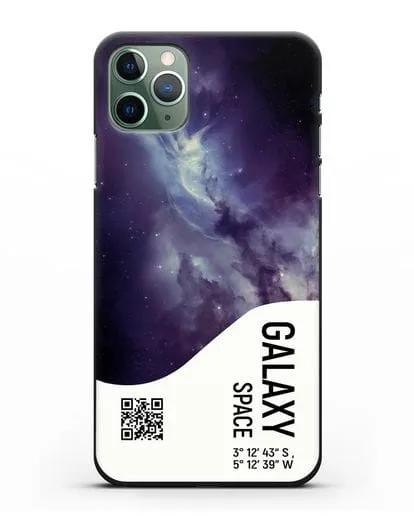 Чехол Галактика с координатами силиконовый для iPhone 11 Pro Max