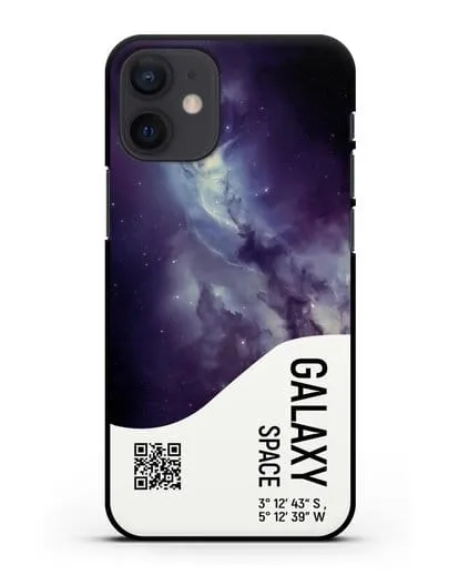 Чехол Галактика с координатами силиконовый для iPhone 12 mini