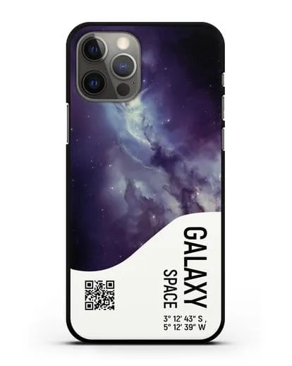 Чехол Галактика с координатами силиконовый для iPhone 12 Pro