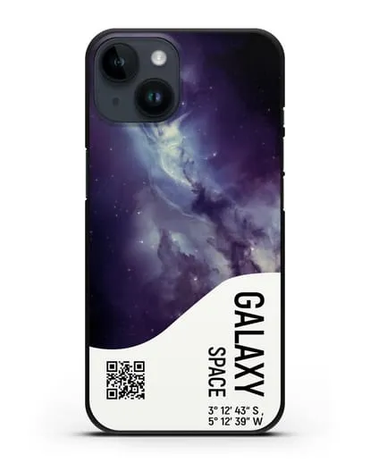 Чехол Галактика с координатами силиконовый для iPhone 14