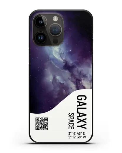 Чехол Галактика с координатами силиконовый для iPhone 14 Pro Max