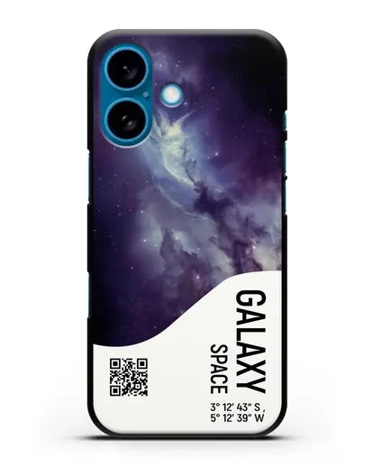 Чехол Галактика с координатами силиконовый для iPhone 16