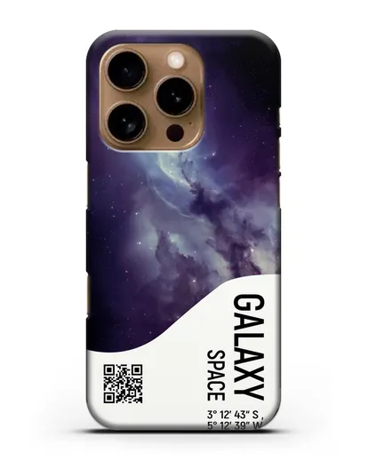 Чехол Галактика с координатами силиконовый для iPhone 16 Pro