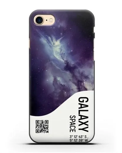 Чехол Галактика с координатами силиконовый для iPhone 8