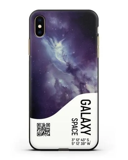 Чехол Галактика с координатами силиконовый для iPhone XS Max