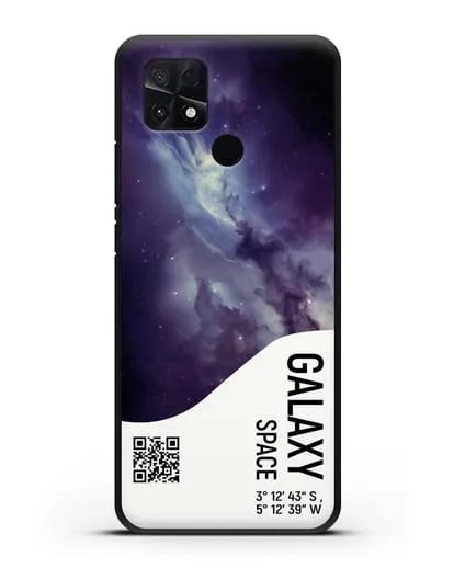 Чехол Галактика с координатами силиконовый для Xiaomi Poco C40