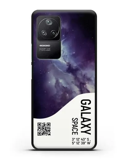 Чехол Галактика с координатами силиконовый для Xiaomi Poco F4