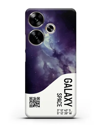 Чехол Галактика с координатами силиконовый для Xiaomi Poco F6