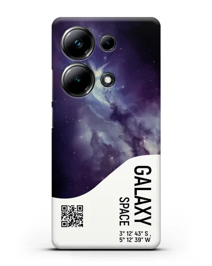 Чехол Галактика с координатами силиконовый для Xiaomi Poco M6 Pro