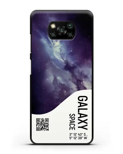 Чехол Галактика с координатами силиконовый для Xiaomi Poco X3 Pro