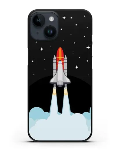 Чехол с иллюстрацией Спейс Шаттл силиконовый для iPhone 14