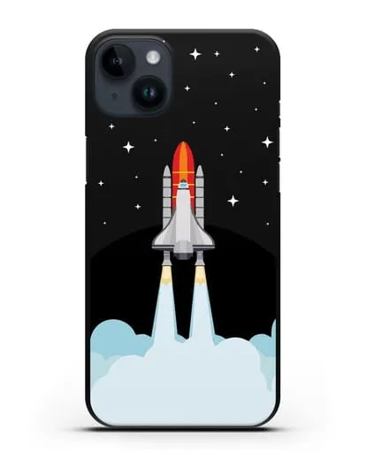 Чехол с иллюстрацией Спейс Шаттл силиконовый для iPhone 14 Plus