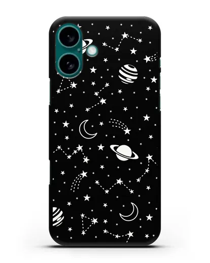 Чехол с иллюстрацией Планеты силиконовый для iPhone 16 Plus