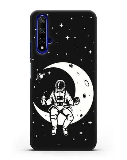 Чехол Космонавт на луне силиконовый для Honor 20