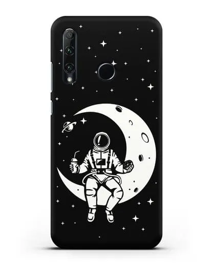 Чехол Космонавт на луне силиконовый для Honor 20e