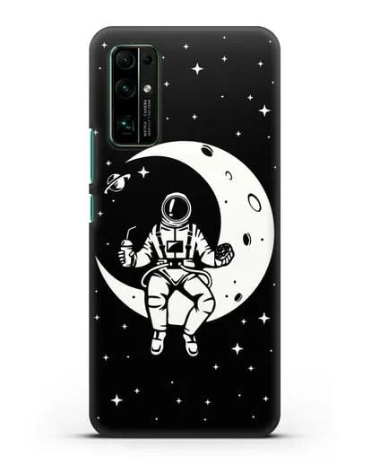 Чехол Космонавт на луне силиконовый для Honor 30
