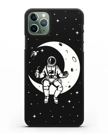 Чехол Космонавт на луне силиконовый для iPhone 11 Pro Max