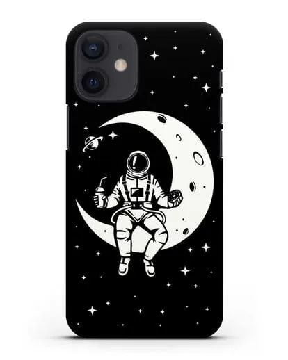 Чехол Космонавт на луне силиконовый для iPhone 12 mini