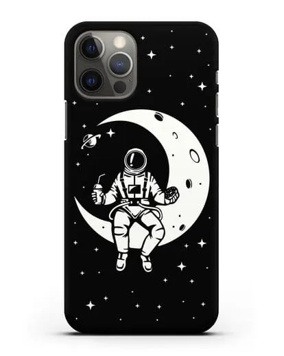 Чехол Космонавт на луне силиконовый для iPhone 12 Pro