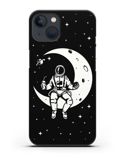 Чехол Космонавт на луне силиконовый для iPhone 13 Mini