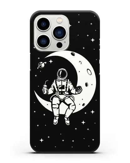 Чехол Космонавт на луне силиконовый для iPhone 13 Pro