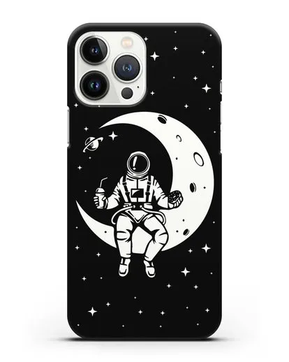 Чехол Космонавт на луне силиконовый для iPhone 13 Pro Max