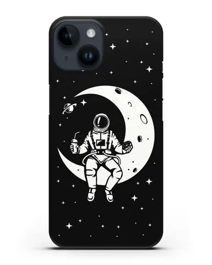 Чехол Космонавт на луне силиконовый для iPhone 14