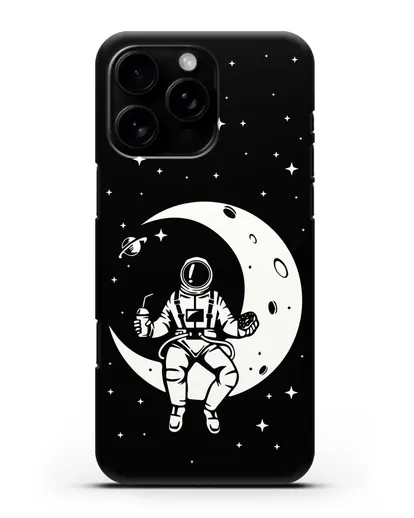Чехол Космонавт на луне силиконовый для iPhone 16 Pro Max