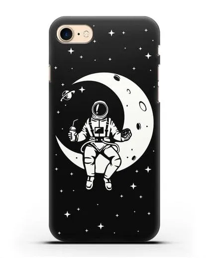 Чехол Космонавт на луне силиконовый для iPhone 8