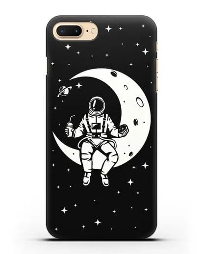 Чехол Космонавт на луне силиконовый для iPhone 7 Plus