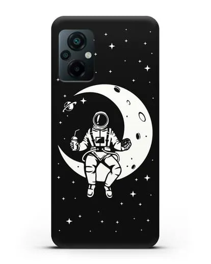 Чехол Космонавт на луне силиконовый для Xiaomi Poco M5