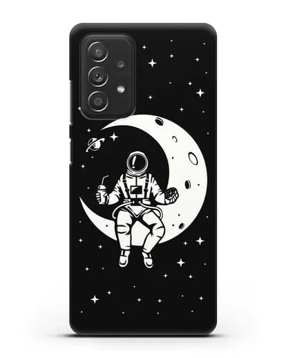 Чехол Космонавт на луне силиконовый для Samsung Galaxy A53