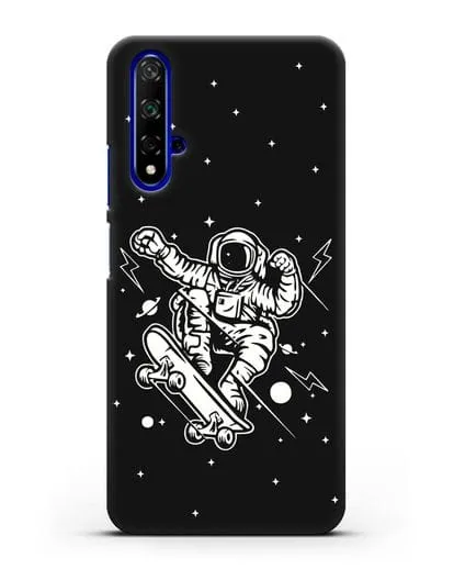 Чехол Космонавт на скейте силиконовый для Honor 20