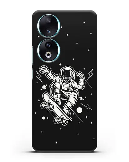 Чехол Космонавт на скейте силиконовый для Honor 90