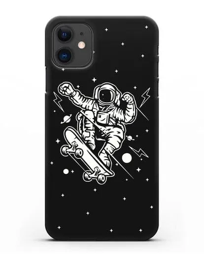 Чехол Космонавт на скейте силиконовый для iPhone 11