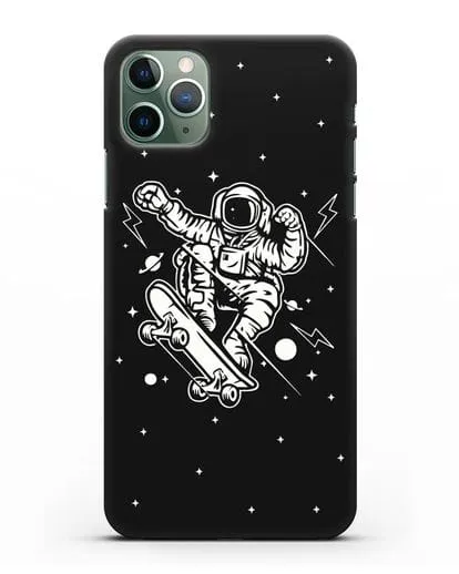 Чехол Космонавт на скейте силиконовый для iPhone 11 Pro