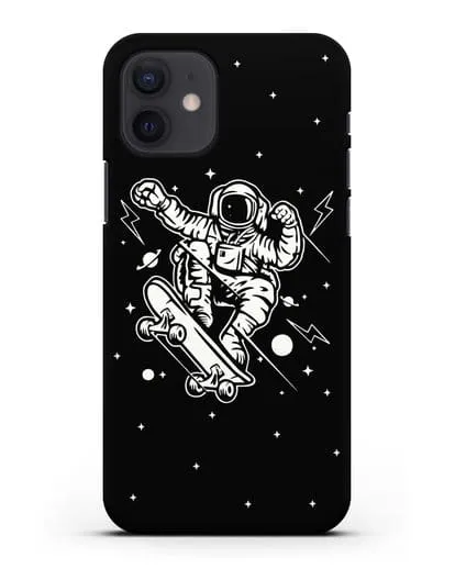 Чехол Космонавт на скейте силиконовый для iPhone 12