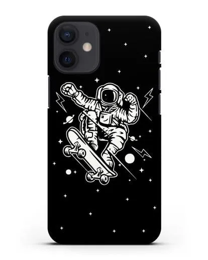 Чехол Космонавт на скейте силиконовый для iPhone 12 mini