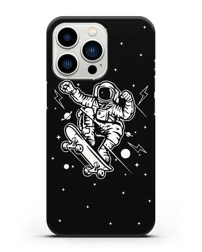 Чехол Космонавт на скейте силиконовый для iPhone 13 Pro