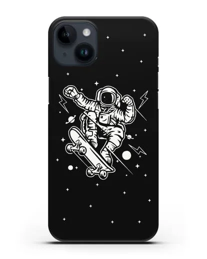 Чехол Космонавт на скейте силиконовый для iPhone 14 Plus