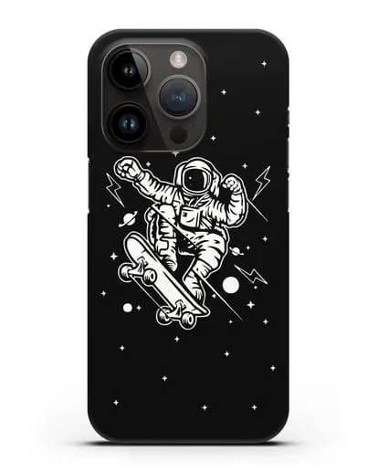 Чехол Космонавт на скейте силиконовый для iPhone 14 Pro