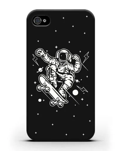 Чехол Космонавт на скейте силиконовый для iPhone 4/4s