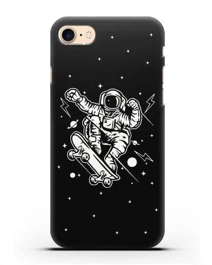 Чехол Космонавт на скейте силиконовый для iPhone 8