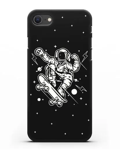 Чехол Космонавт на скейте силиконовый для iPhone SE 2020