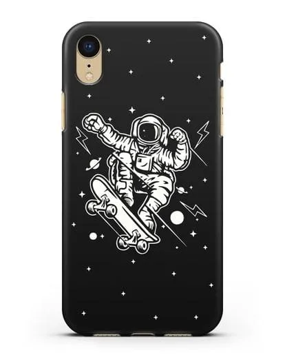Чехол Космонавт на скейте силиконовый для iPhone XR